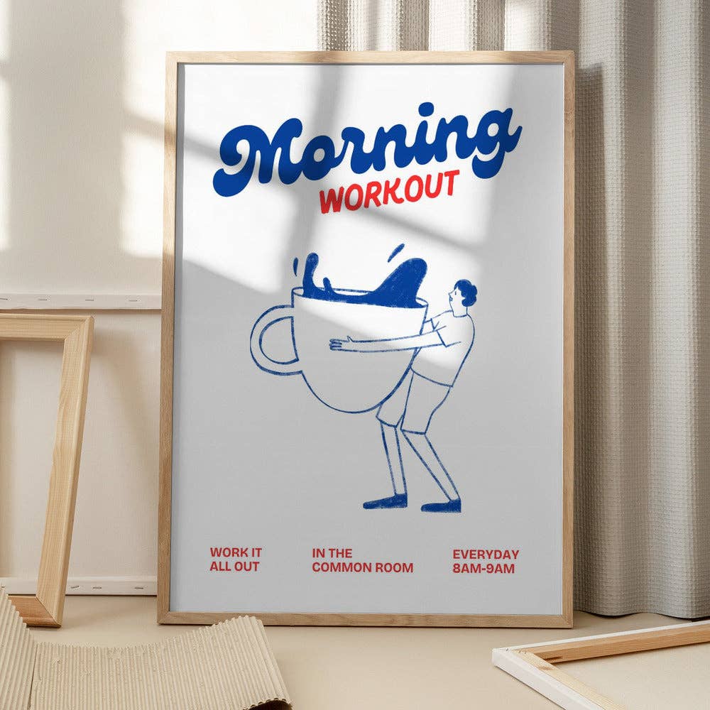 Morning Workout Coffee Art Print