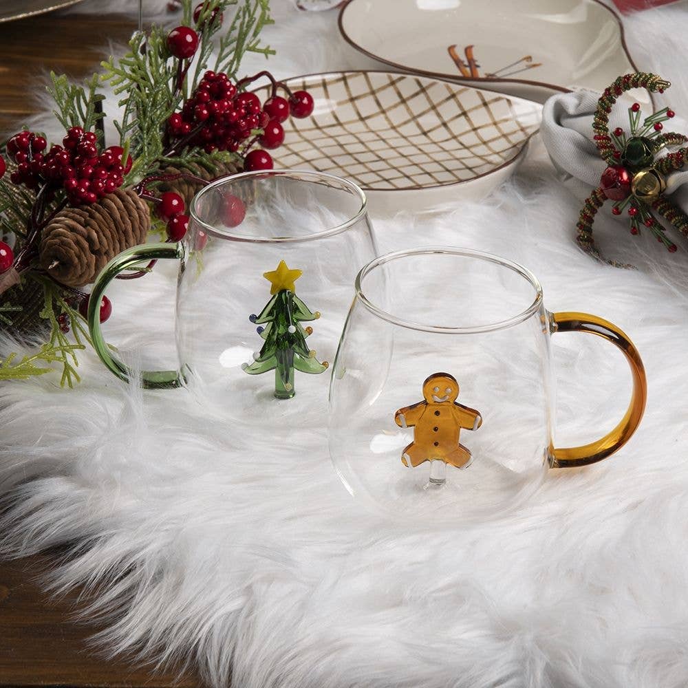 XMAS MUG BOROSILICATE MARZIPAN 3D 450ML