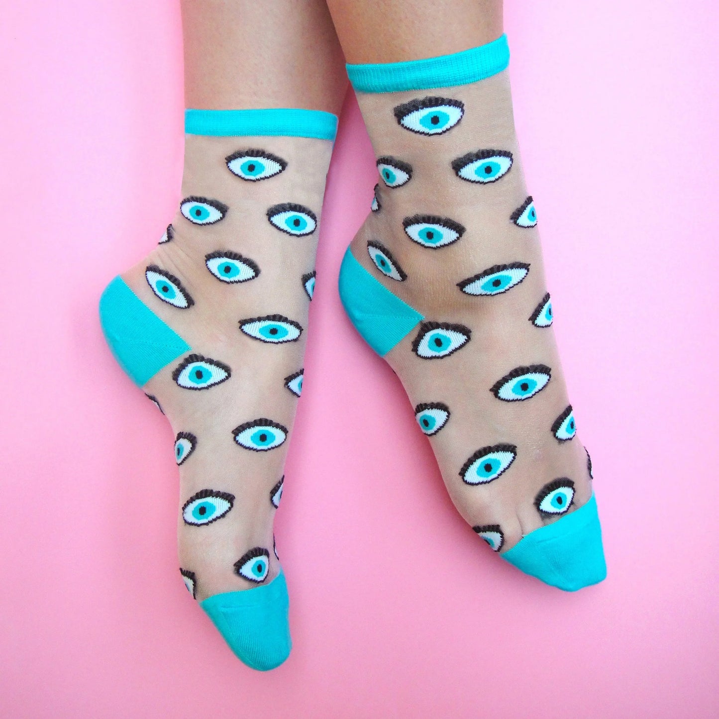 Eye Sheer Socks - Blue