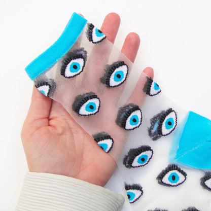 Eye Sheer Socks - Blue
