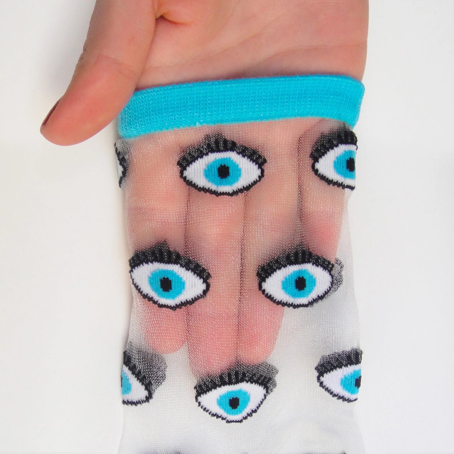 Eye Sheer Socks - Blue