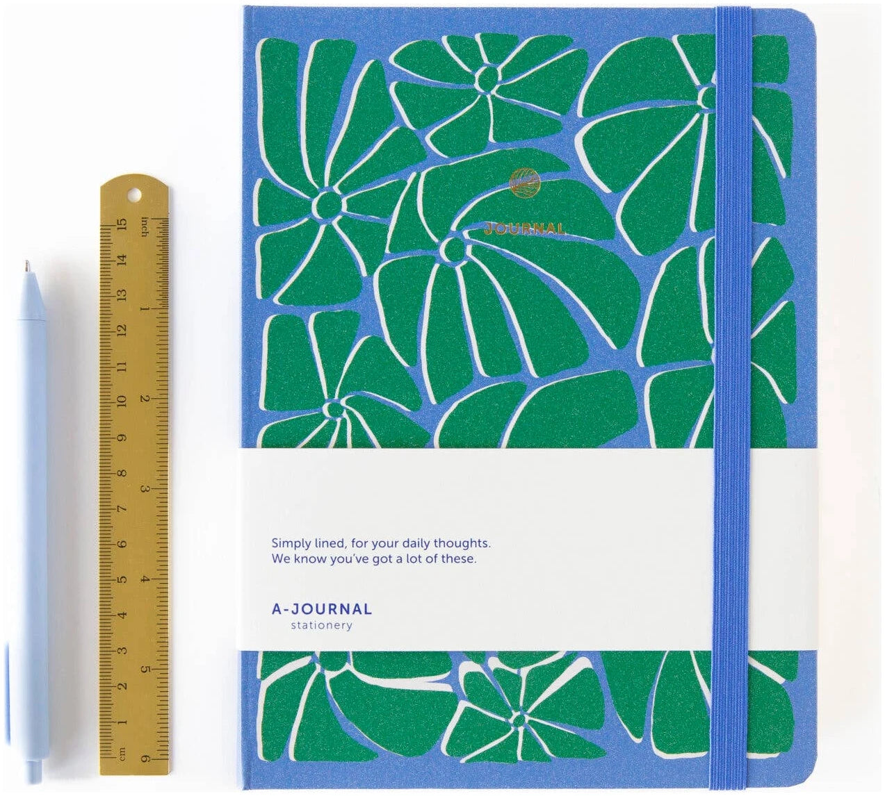 A-Journal Notebook – Arty Blue Green