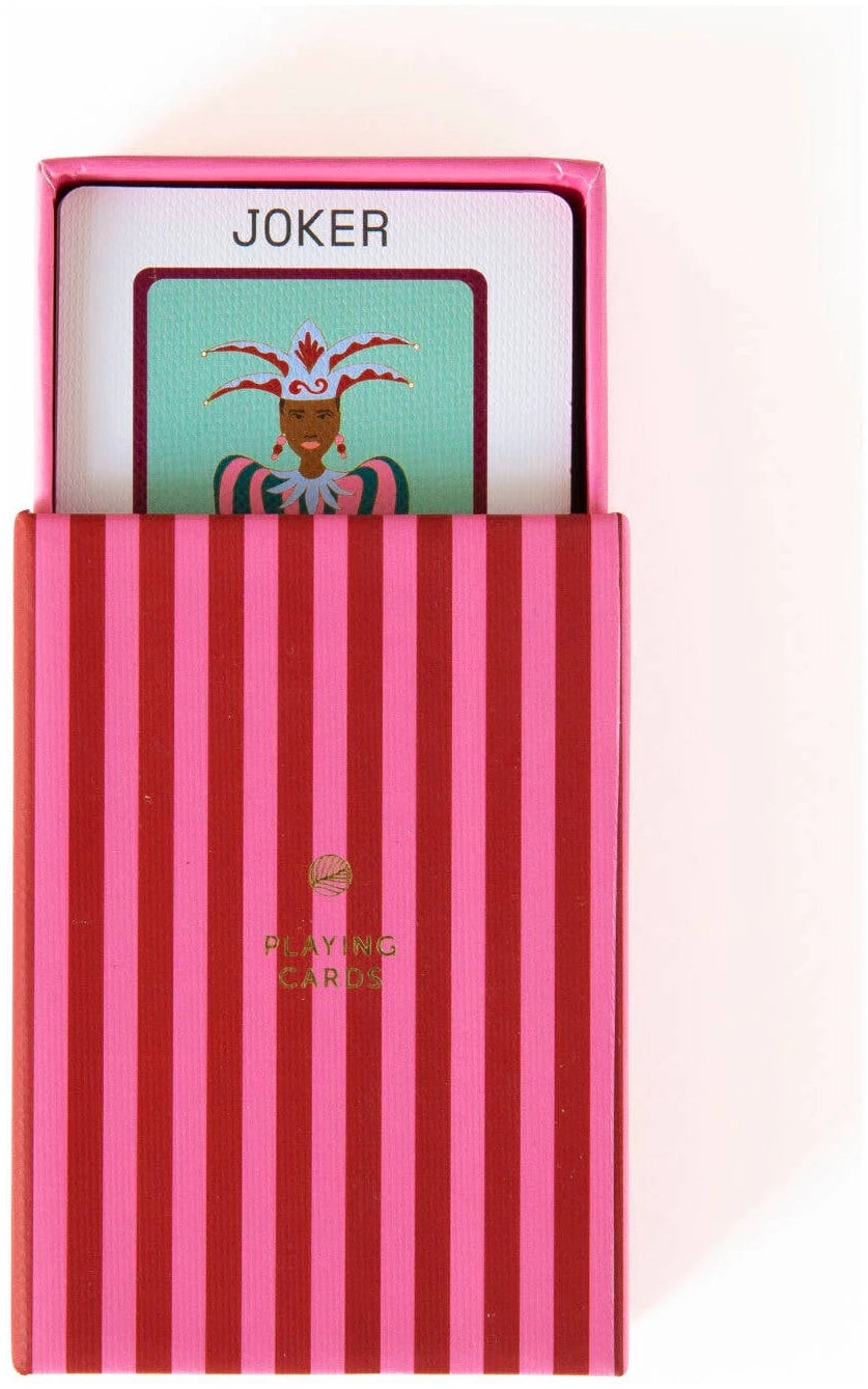 A-Journal Playing Cards – Stripes Red Pink