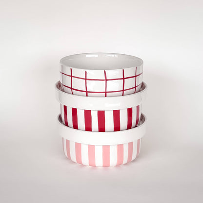 Bowl Stripes - sunset red