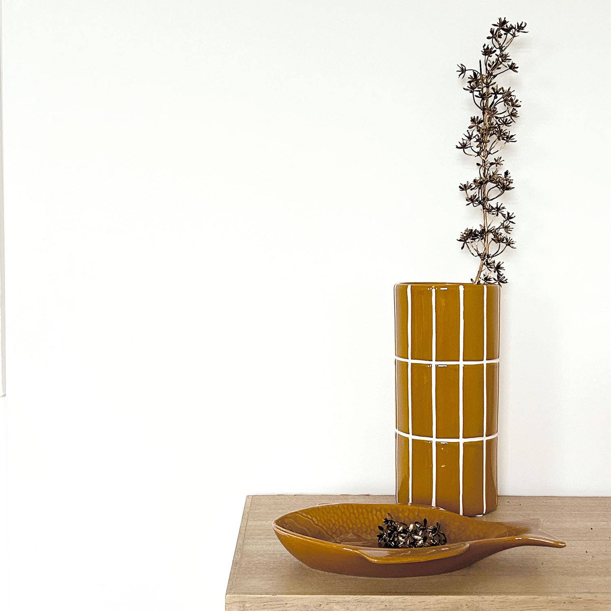 Ochre Tile Vase