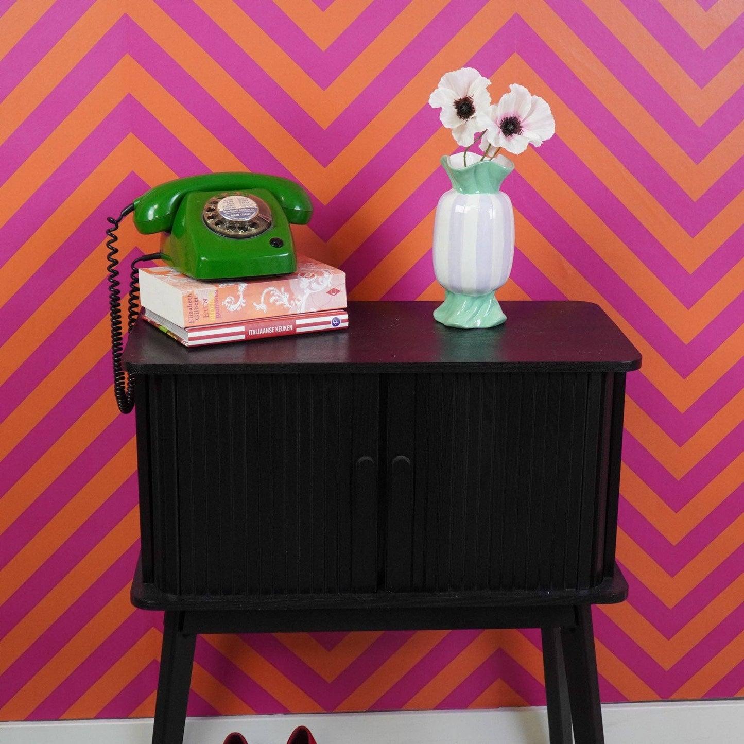 Vase -Flower Vase Toffee Candy  - Mint/Lilac - 9,5x9,5x21cm