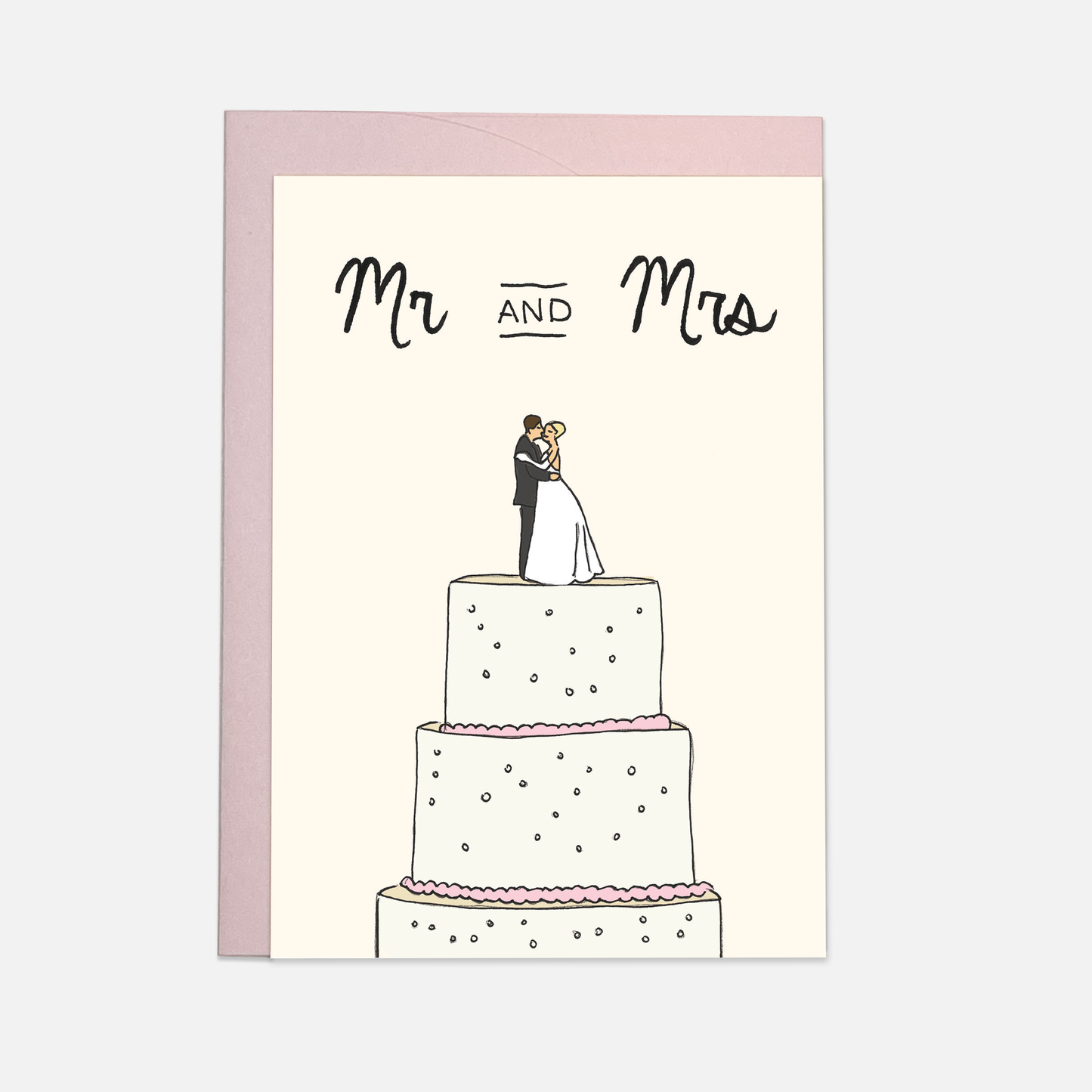 Wedding Cake - Greeting Card: Mr & Mrs