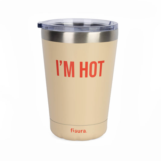 "Im Hot" Beige Thermos Mug