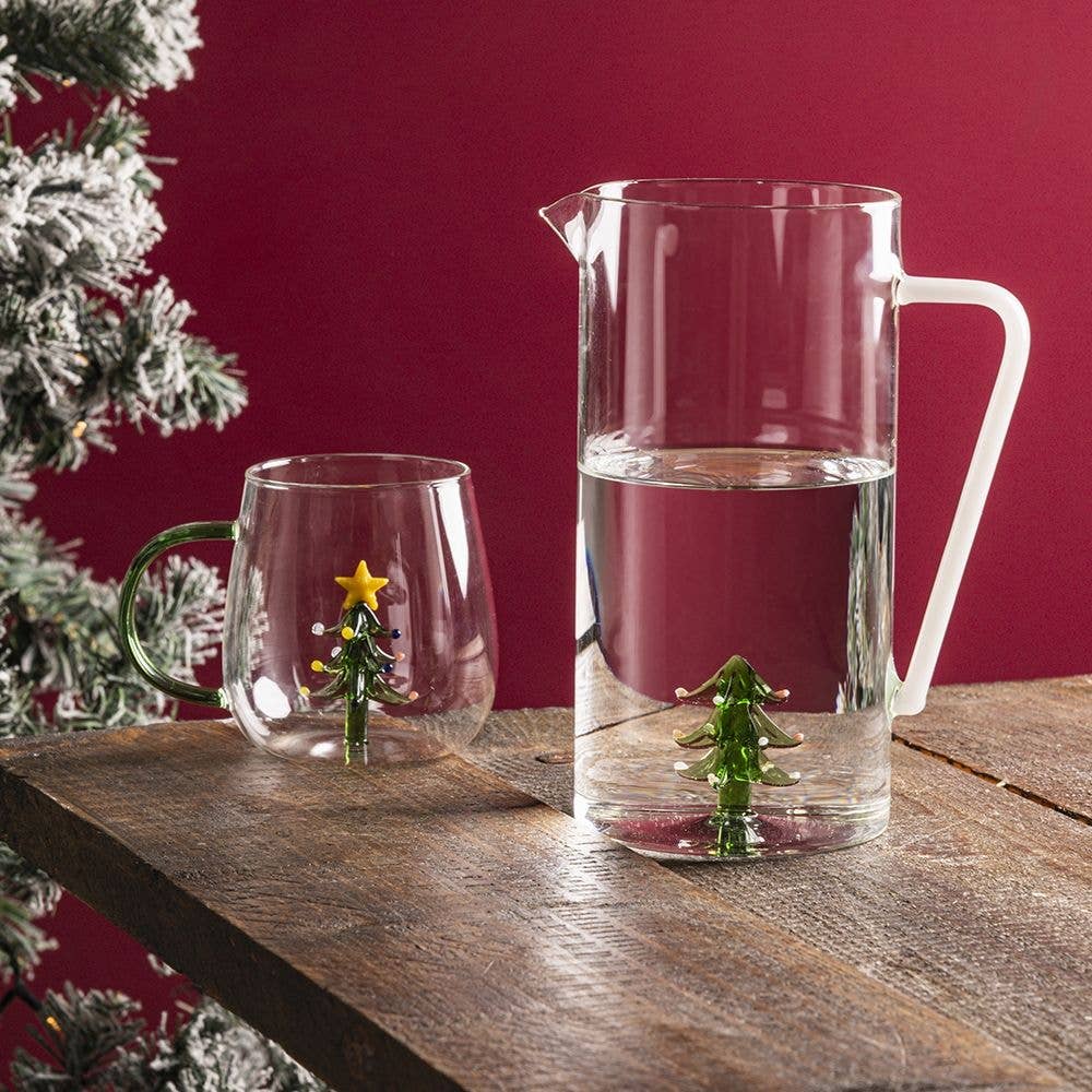 XMAS BOROSILICATE JUG 3D TREE 1.2L