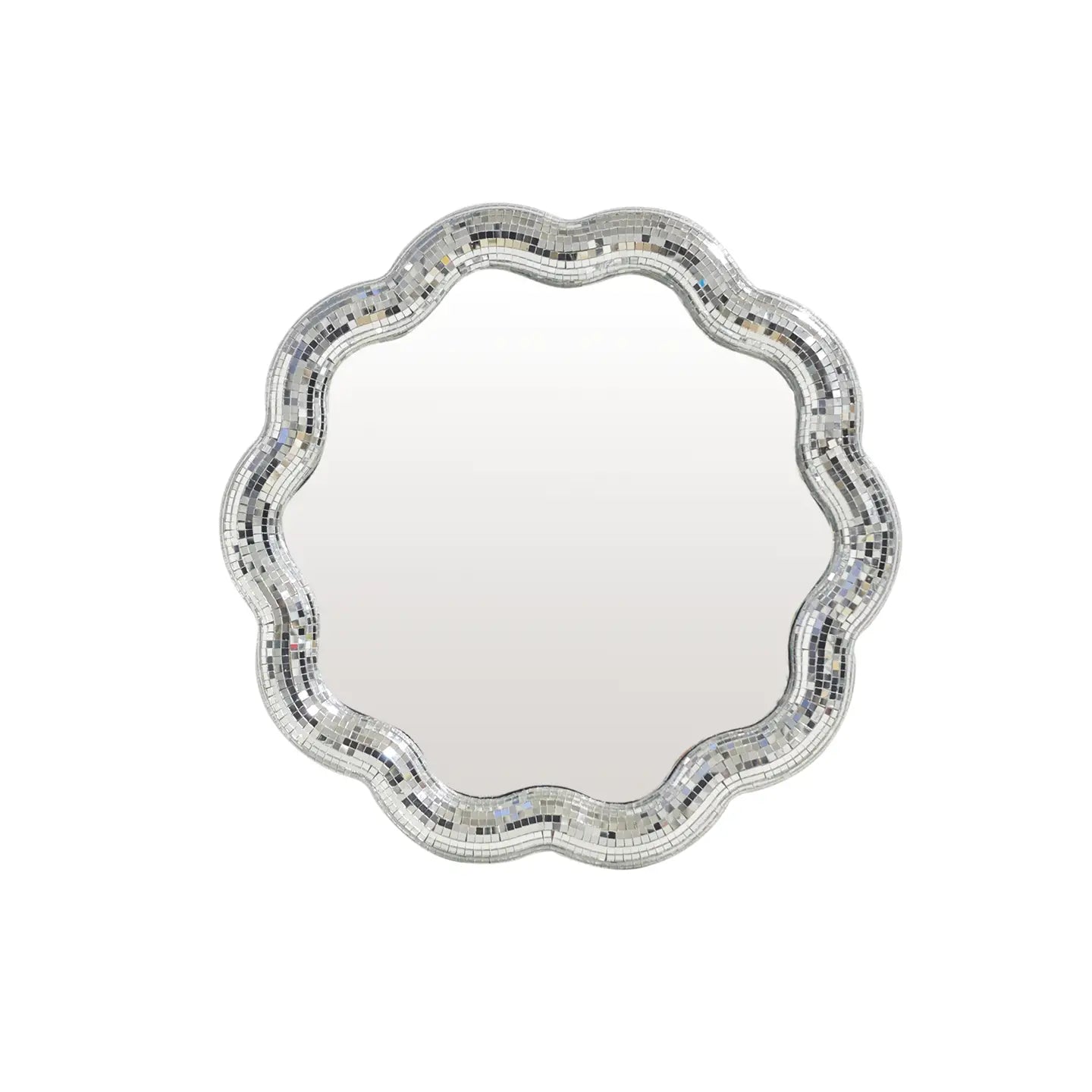 Small Wavy Round Disco Mirror