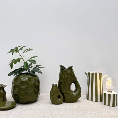 Khaki Stripe LED Decoration with Batteries D8.8 H17.5cm