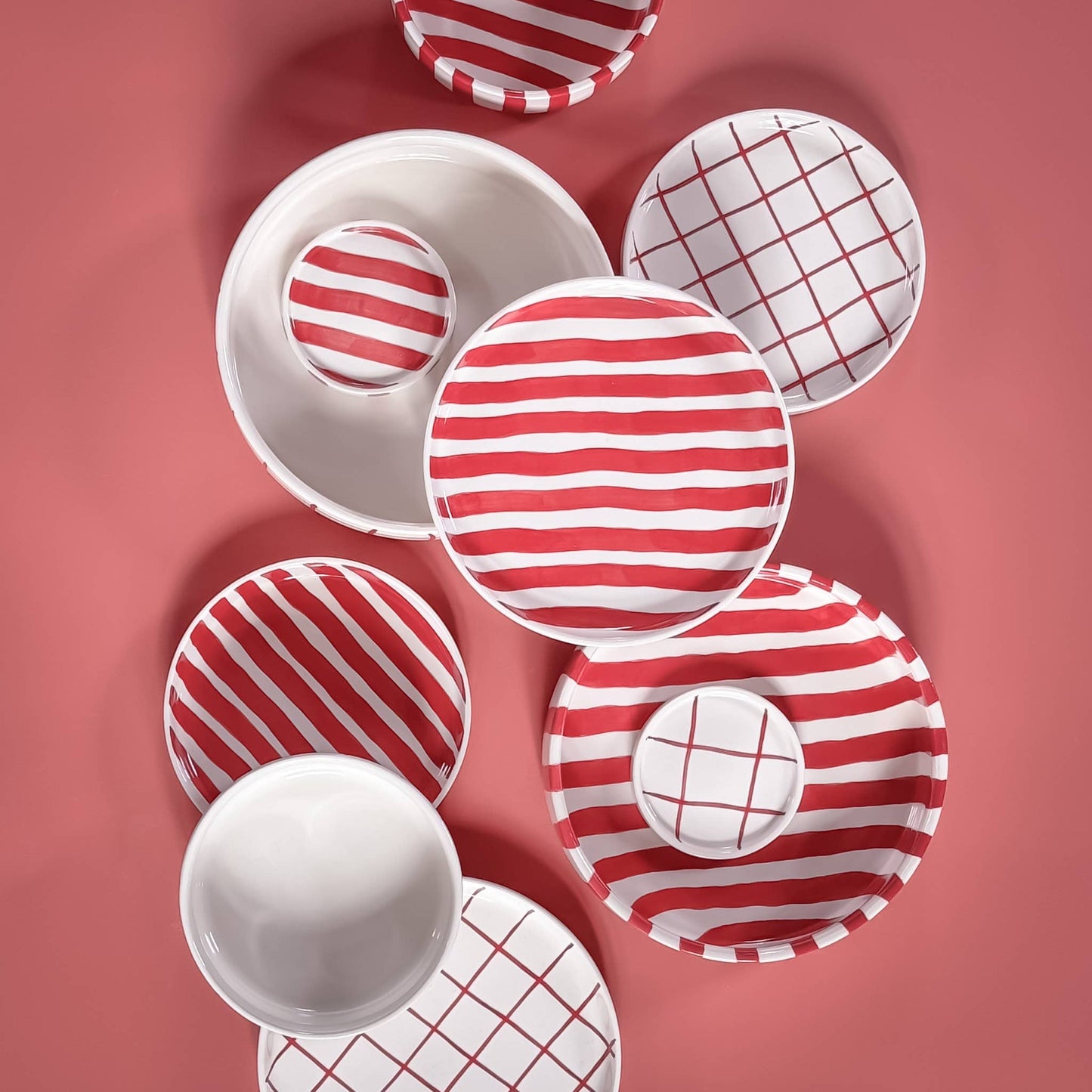 Becher Stripes - tramonto red