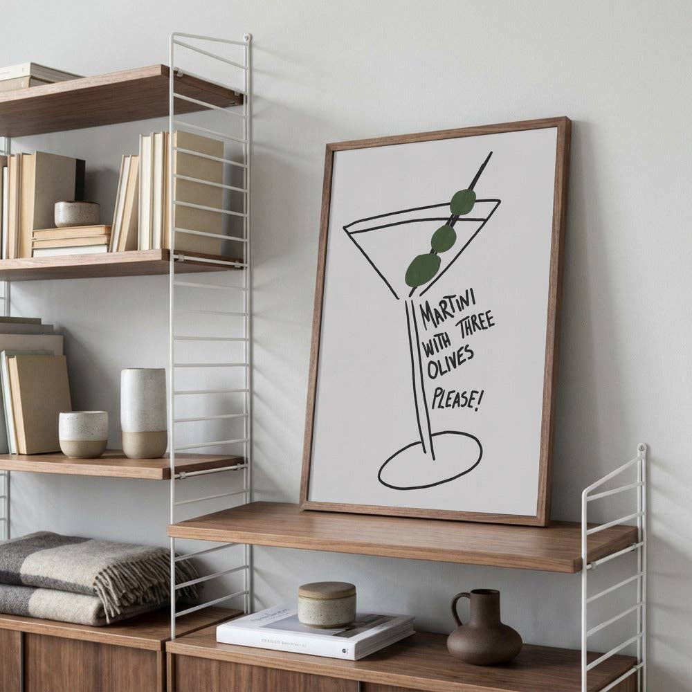 Three Olive Martini Art Print