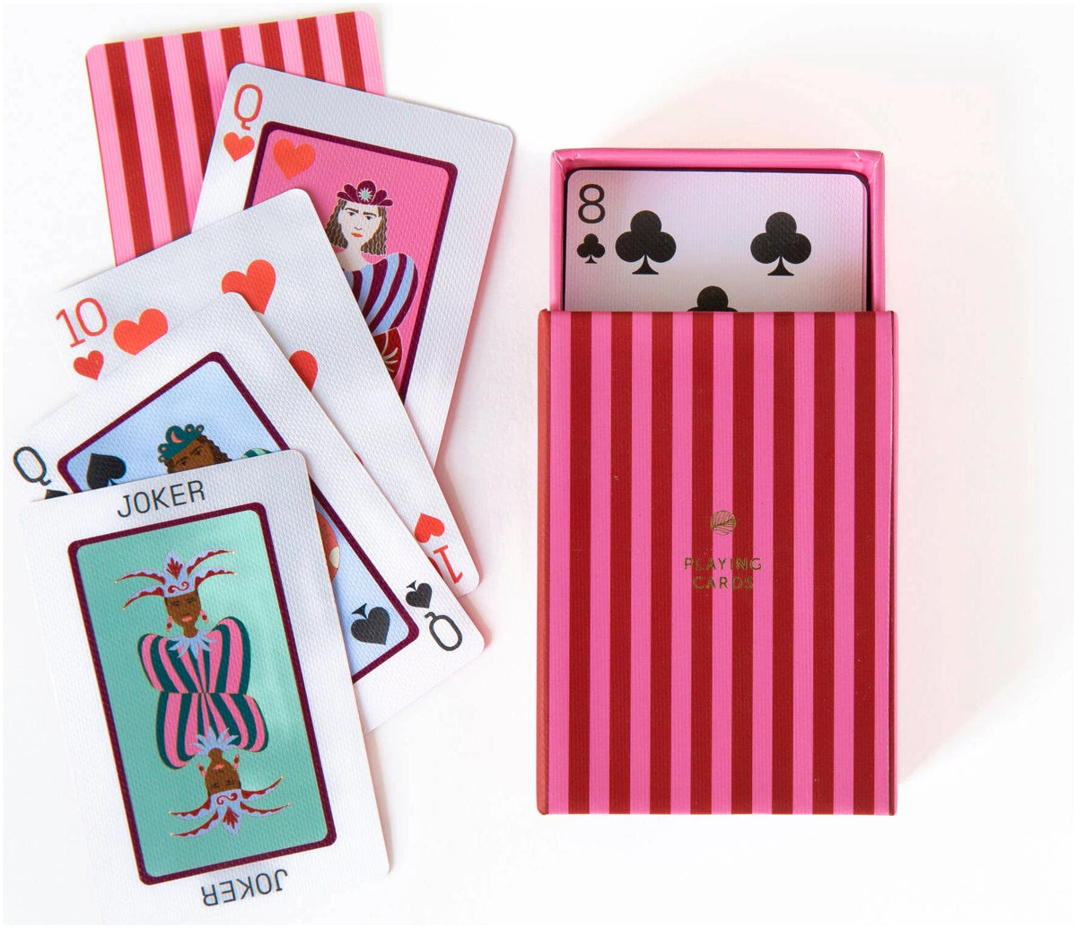 A-Journal Playing Cards – Stripes Red Pink