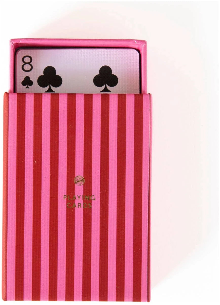 A-Journal Playing Cards – Stripes Red Pink