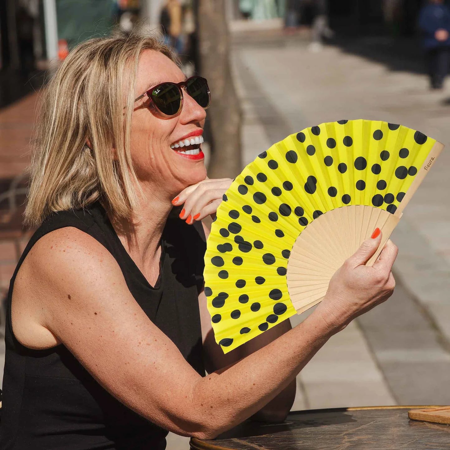 Yellow "Polka Dot" Fan