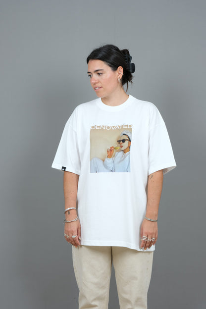 ”Drinking wine, feeling fine” off white T-shirt