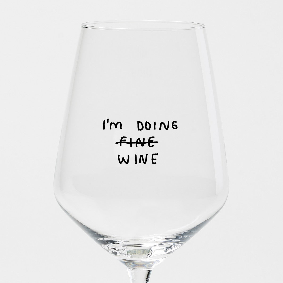 "I'm Doing Wine" Wine Glass by Johanna Schwarzer X Selekkt