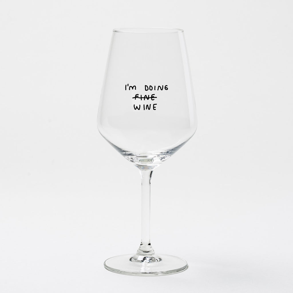 "I'm Doing Wine" Wine Glass by Johanna Schwarzer X Selekkt