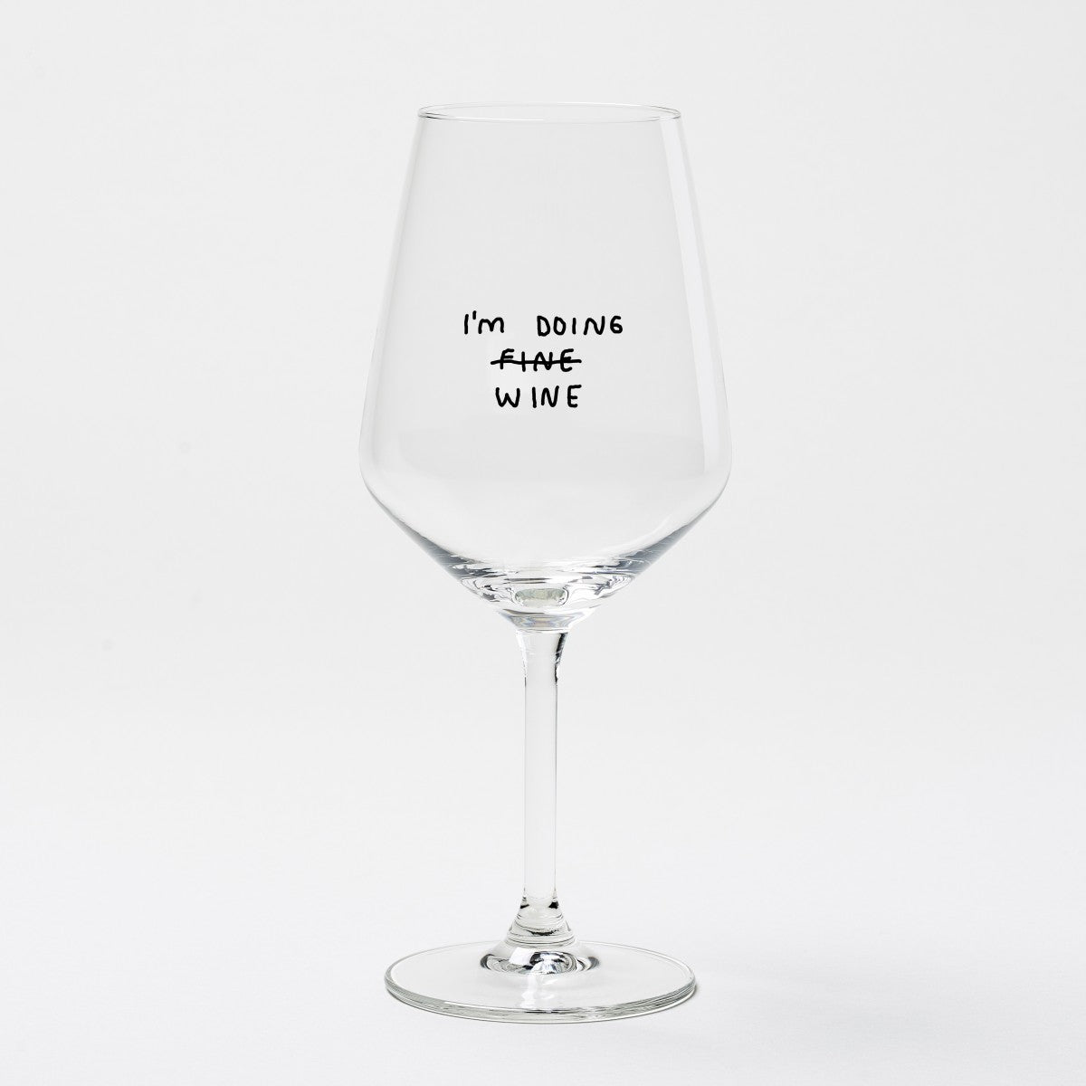 "I'm Doing Wine" Wine Glass by Johanna Schwarzer X Selekkt