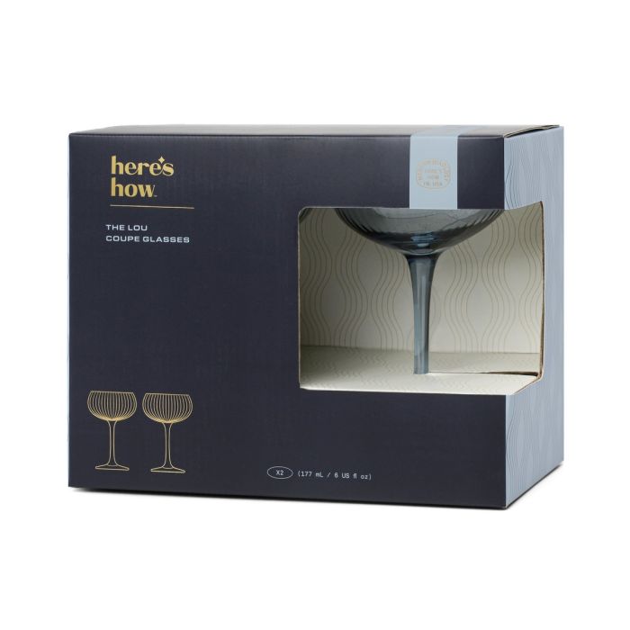 The Lou Coupe Glass, Σετ με 2 Blue ποτήρια 177 ml