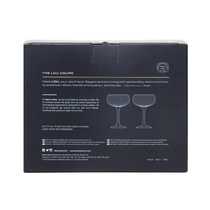 The Lou Coupe Glass, Σετ με 2 Blue ποτήρια 177 ml