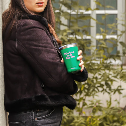 “It's Too AM For Me” Thermos Glass