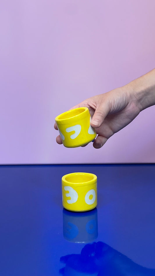 Ceramic - Small Cup | Yellow Little Blobs