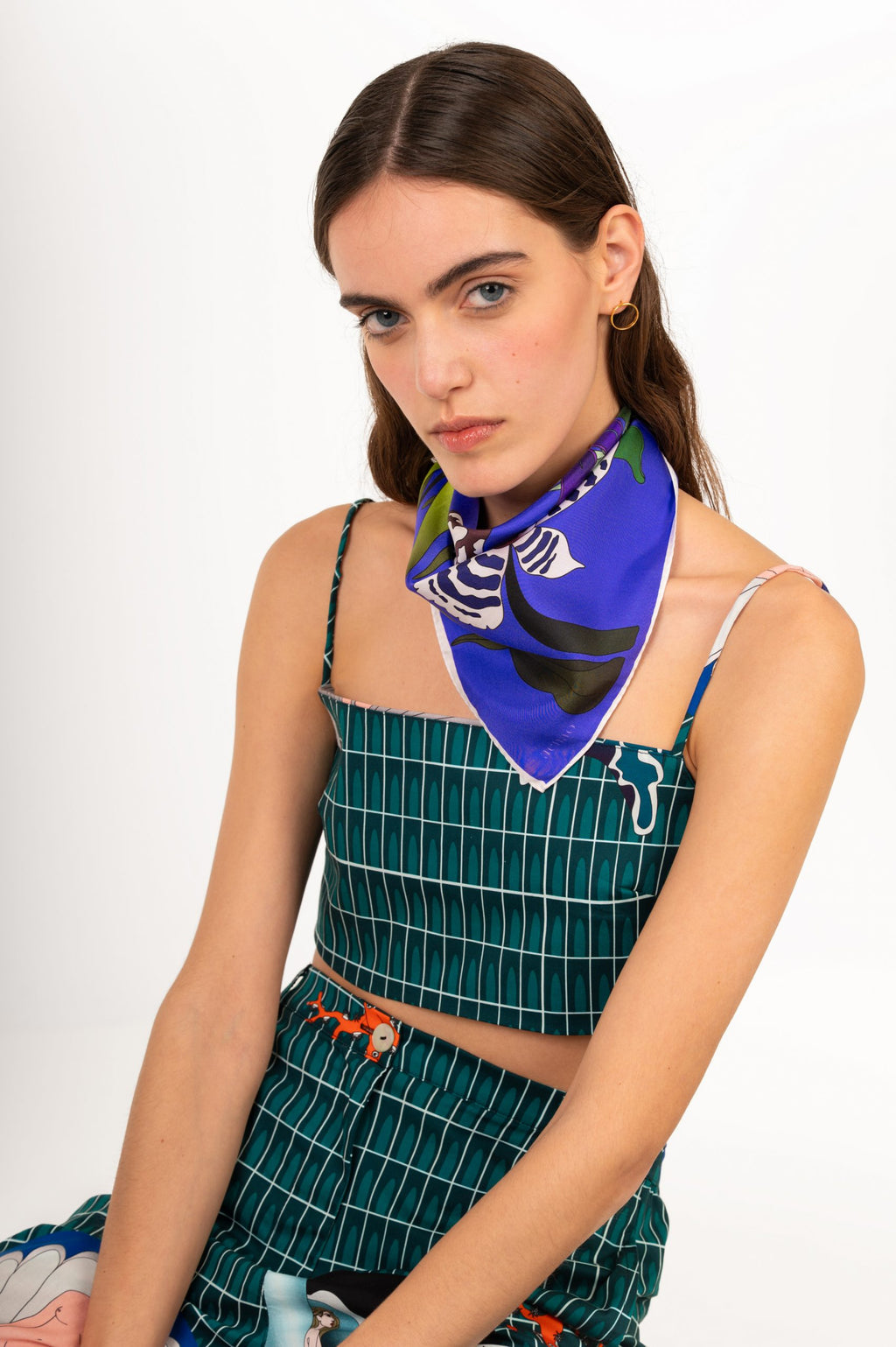 AENAO Silk Scarf | Lily - Purple