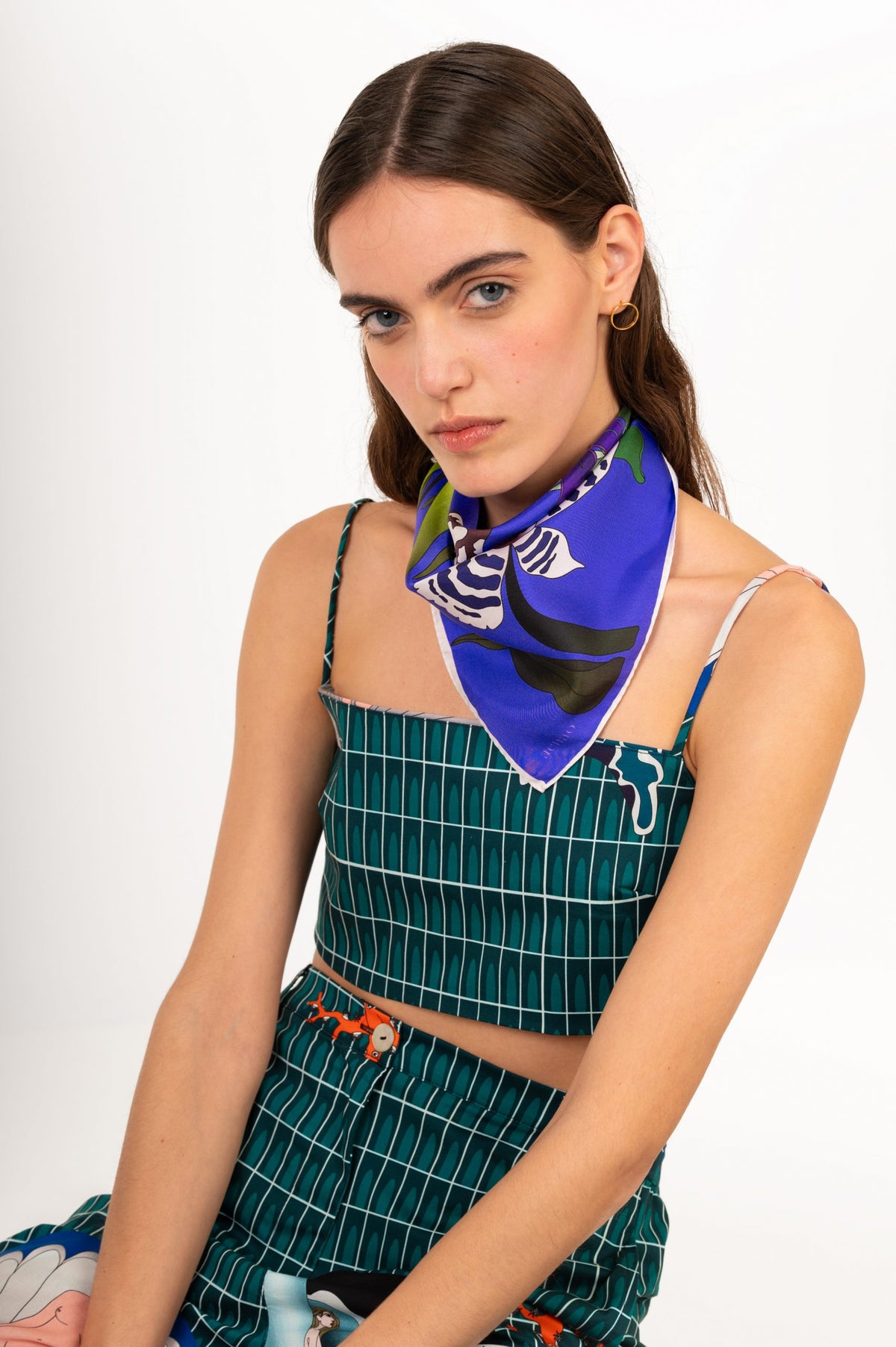 AENAO Silk Scarf | Lily - Purple