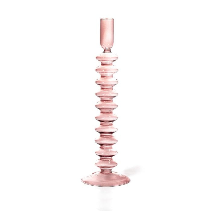 Rose Quartz Γυάλινο Κηροπήγιο