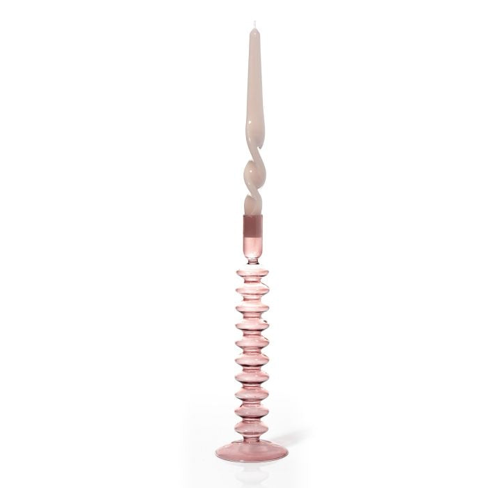 Rose Quartz Γυάλινο Κηροπήγιο
