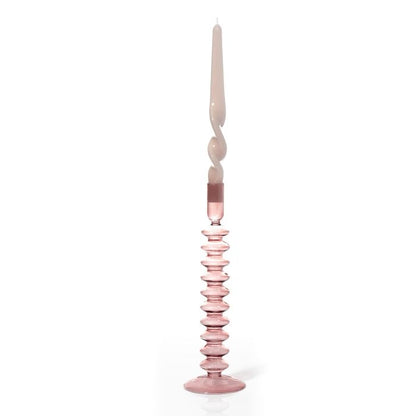 Rose Quartz Γυάλινο Κηροπήγιο