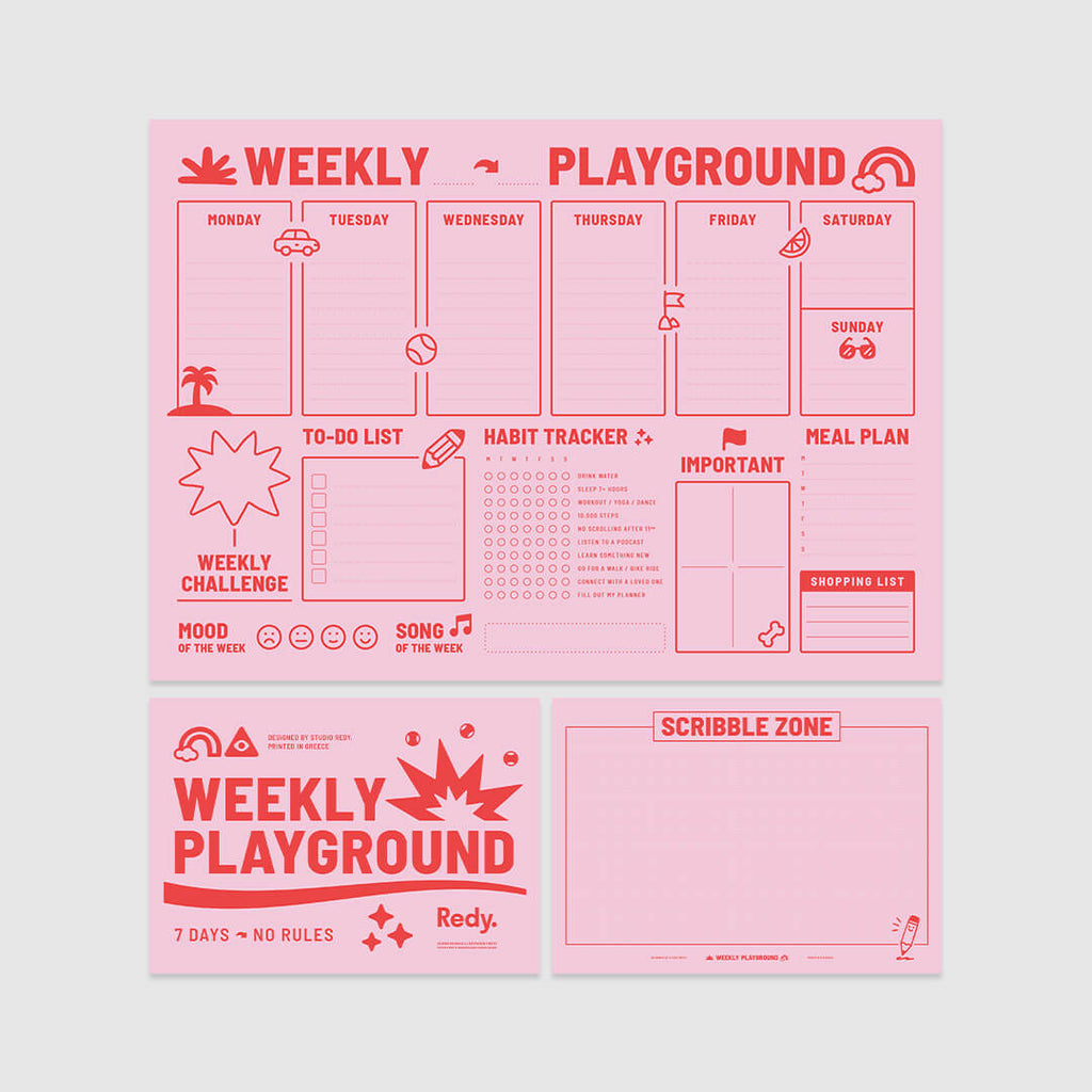 Weekly Playground Planner – Pink Red