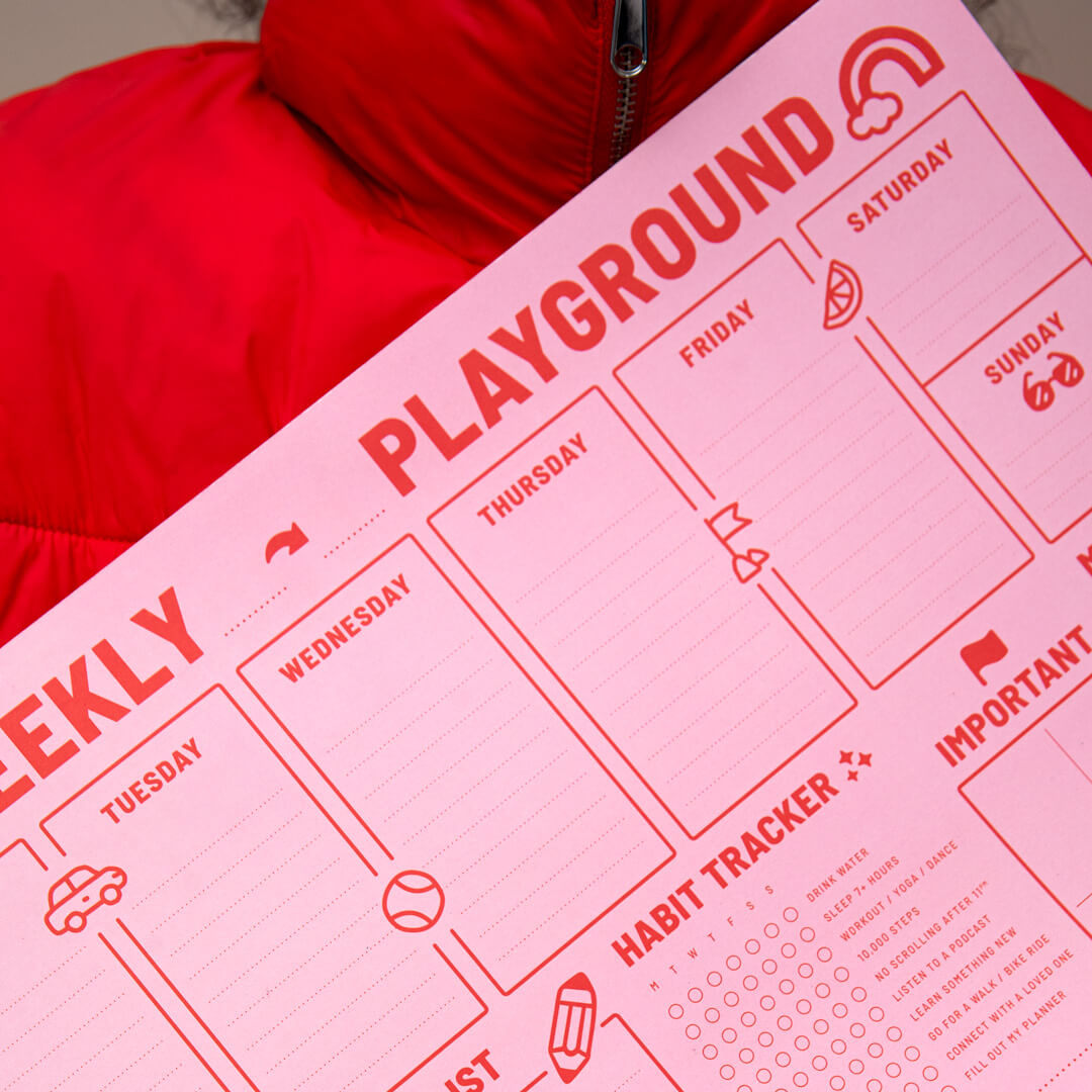 Weekly Playground Planner – Pink Red