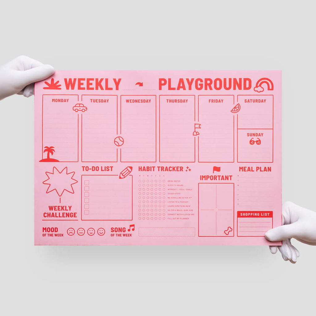 Weekly Playground Planner – Pink Red