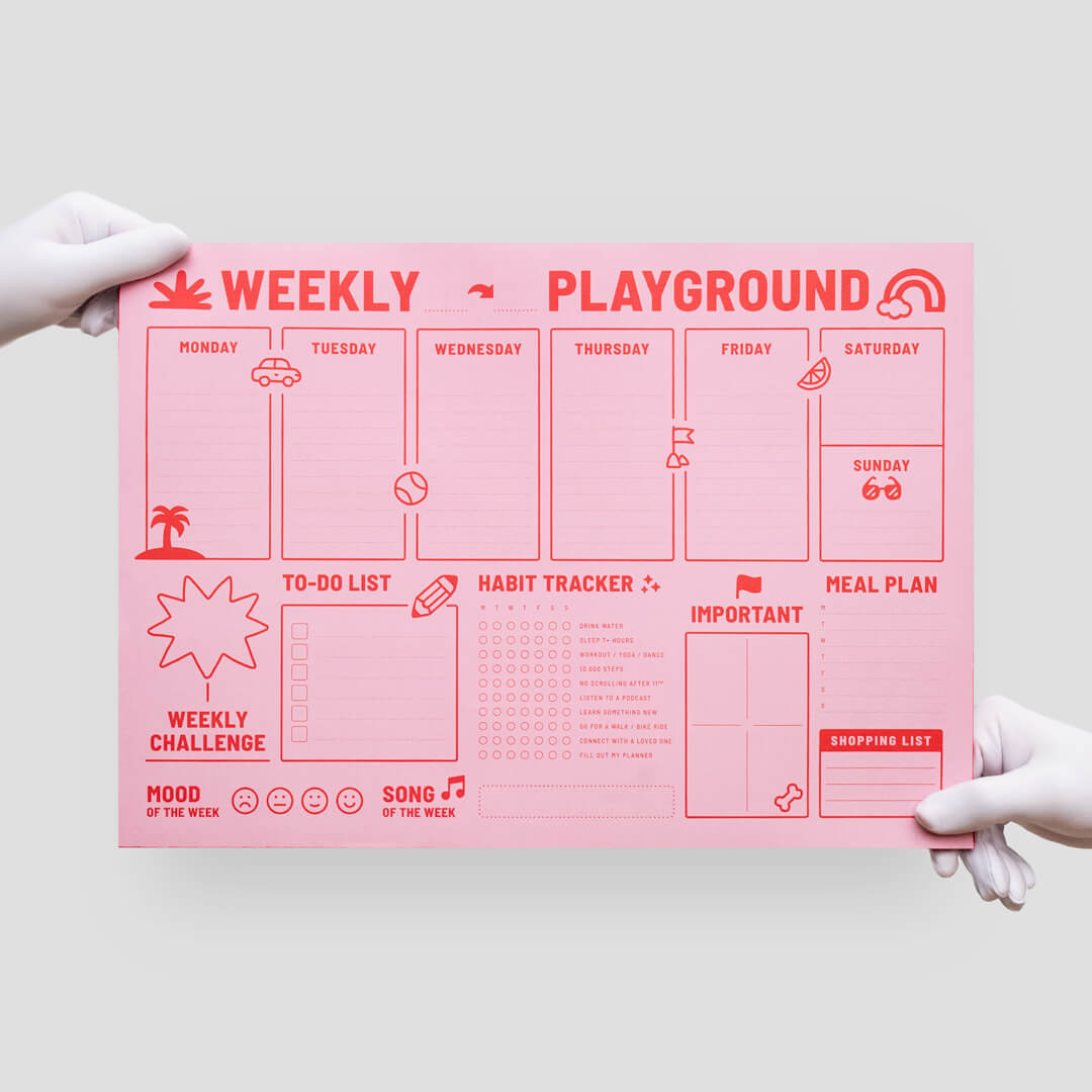 Weekly Playground Planner – Pink Red