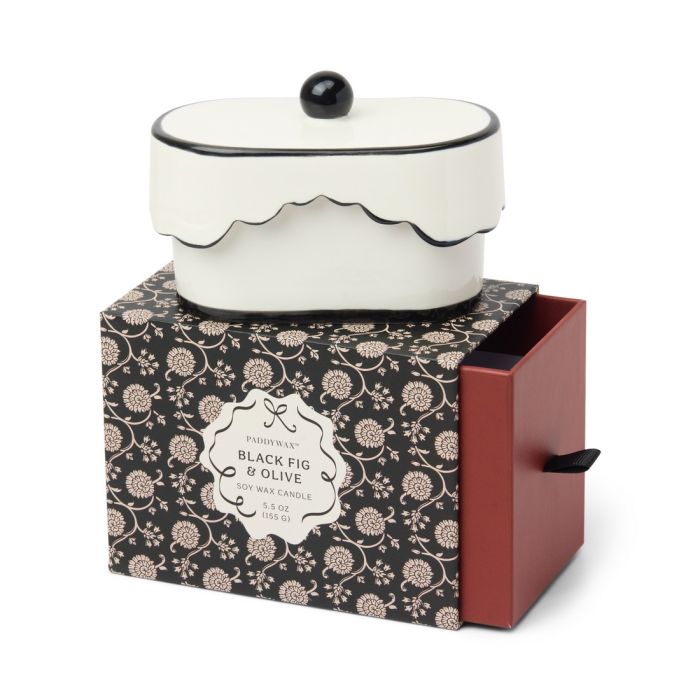 Black Fig & Olive Φυτικό Κερί 155gr σε Κεραμικό Δοχείο - Cherie