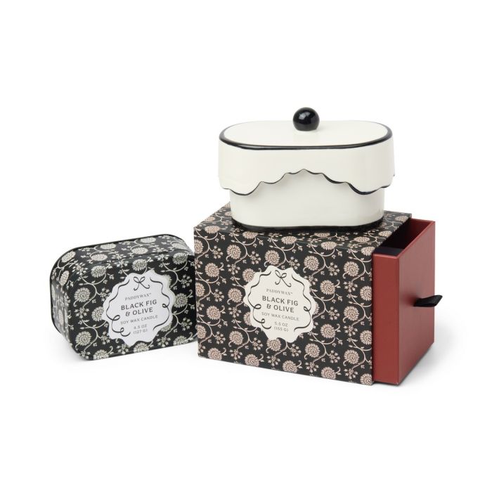 Black Fig & Olive Φυτικό Κερί 155gr σε Κεραμικό Δοχείο - Cherie