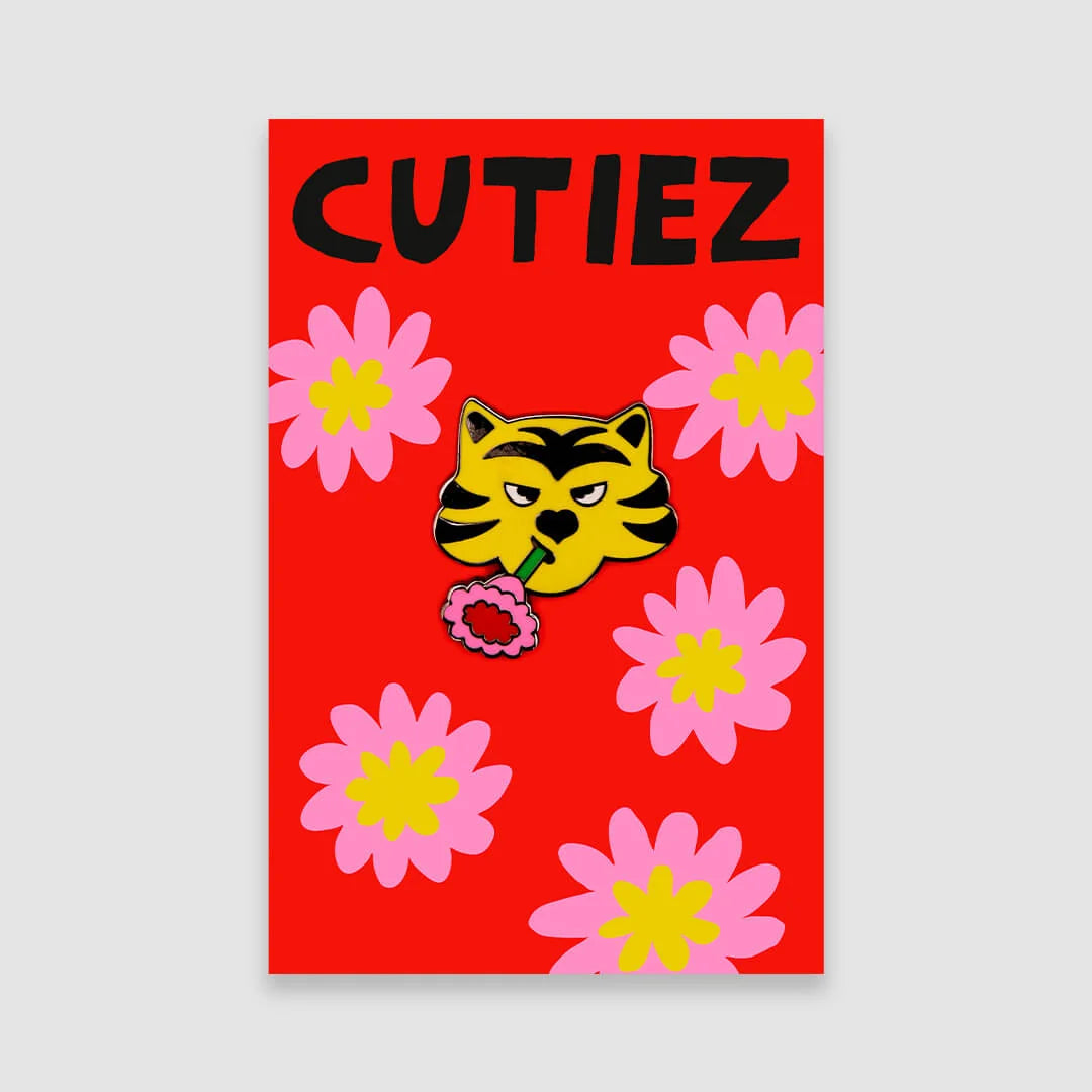 Flower Tiger Enamel Pin