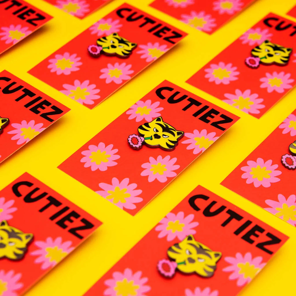 Flower Tiger Enamel Pin