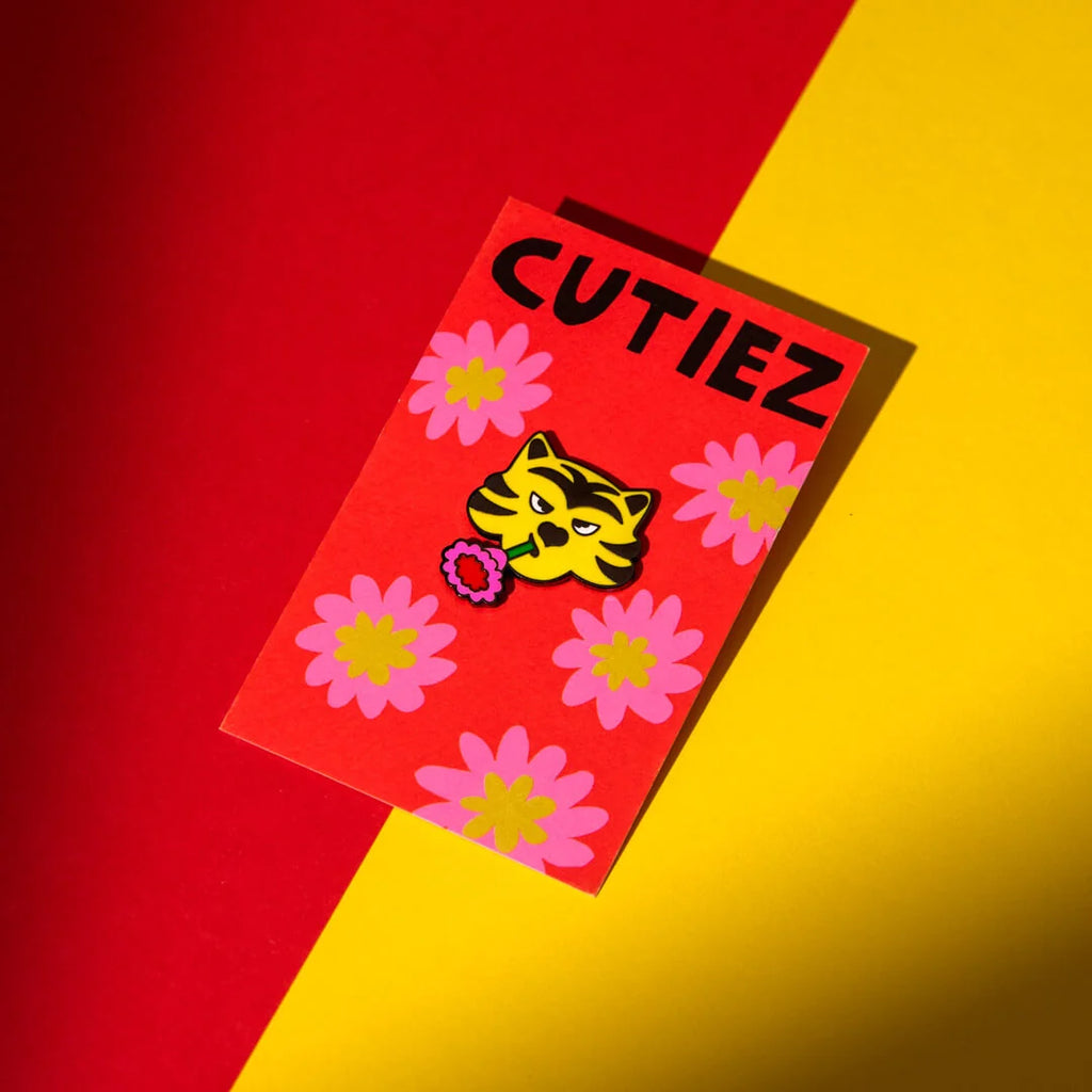 Flower Tiger Enamel Pin