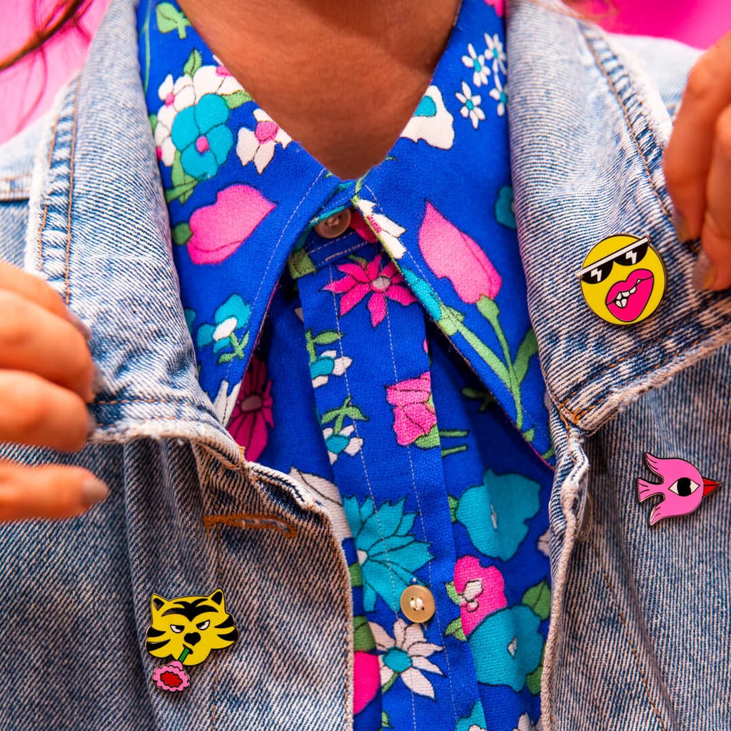 Flower Tiger Enamel Pin