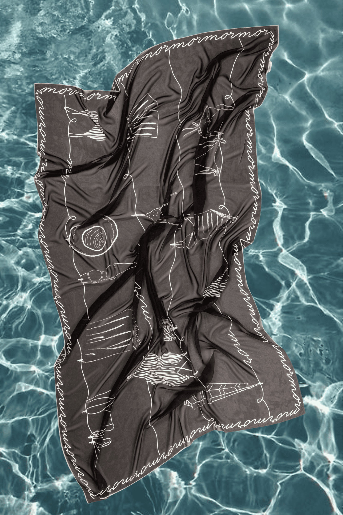 SUMMERLINES BLACK PAREO