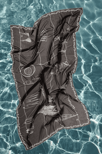 SUMMERLINES BLACK PAREO