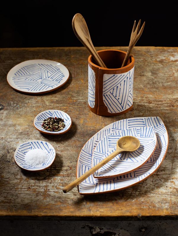 Terracotta Leaf ceramic plates - Σετ κεραμικών πιάτων