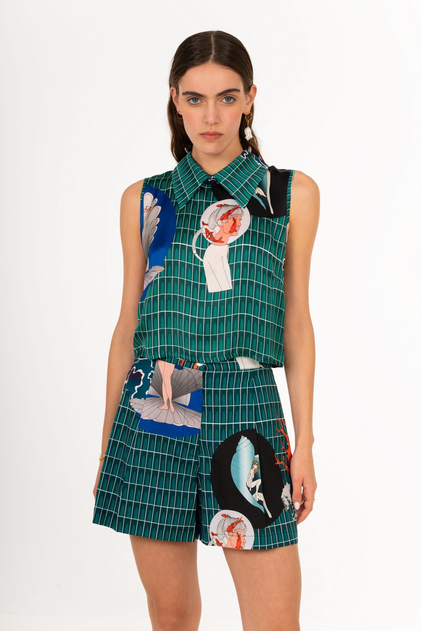 Urban seabed Crop Top Shirt