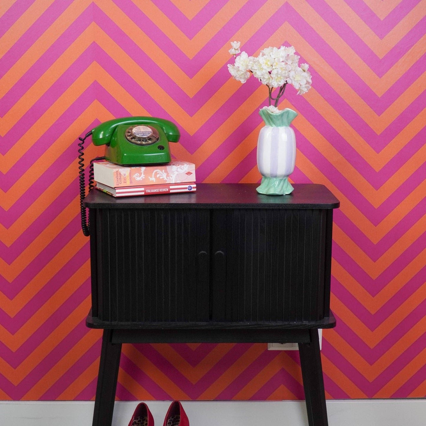 Vase -Flower Vase Toffee Candy  - Mint/Lilac - 9,5x9,5x21cm