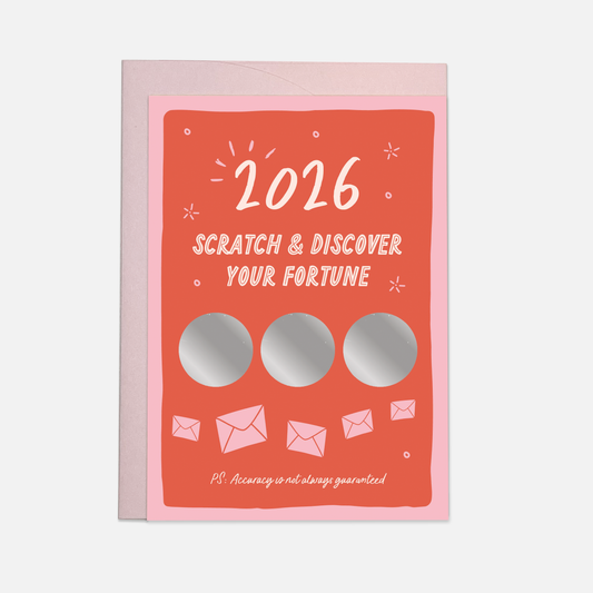 Fortune Scratch 2026 greeting card: Single sided