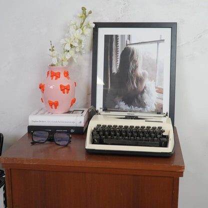 Vase - Flower Vase Ribbons - Pink/Orange - 14x14x19cm